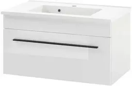 Praustuvo spintelė + praustuvė Cantara, 80 cm, baltas blizgesys