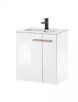 Praustuvo spintelė + praustuvė Solid, 70 cm, baltas blizgus