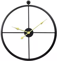 Vintažinis sieninis laikrodis Circulo 56 cm, juodo metalo rėmas, lofto stiliaus, didelis dekoratyvinis, retro, industrinis