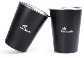 Fire Maple Antarcti nerūdijančio plieno puodeliai, 0,35 l, 2 vnt. juodos spalvos