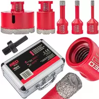 Deimantinių grąžtų rinkinys, 5 vnt., plytelėms, granitui ir akmeniui, su M14 Hex adapteriu, 6-68mm