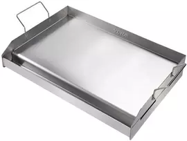 Nerūdijančio plieno kepsninė dvigubam degikliui, stačiakampė BBQ keptuvė, nesvylanti šeimos kepimo plokštė, tvirta plokščia kepsninė