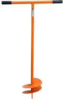 Rankinis grąžtas dirvožemiui, su metaliniu velenu, 25 cm skersmens, rankinis žemės grąžtas, stulpų skylių kasimo įrankis