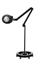 LED didinamoji lempa su stovu, 60 SMD LED, juoda, manikiūrui, kosmetinėms procedūroms, detaliems darbams, apžiūros lempa