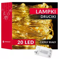 Springos Mikrolempų girlianda su 20 LED diodų, šilta balta šviesa, 9 m