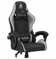 Alpha Gaming Žaidimų kėdė, biuro žaidimų kėdė, pasukama KEVLAR Pilkas