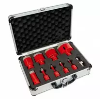 Deimantinių gręžimo karūnų rinkinys, plytelių ir akmens gręžimo karūnai, 9 dalių rinkinys, M14 adapteris, 68mm gręžimo karūnai
