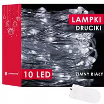 Springos LED girlianda su 10 lempučių, šaltai balta
