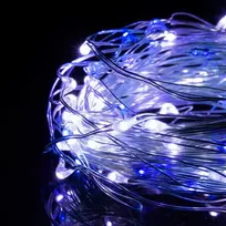 Springos 20 LED Mikrolempučių Girlianda, Šalta Balta + Mėlyna, 1,9 m