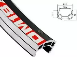 Alexrims DM18 MTB ratlankis 26" x 36 skylių, CNC šoniniai dangteliai, juodi (ALX-DM1836)
