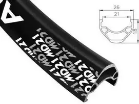 Alexrims MD21 29" x 32 skylių „Tubeless Ready Disc MTB“ ratlankis, juodas (ALX-MD212932)