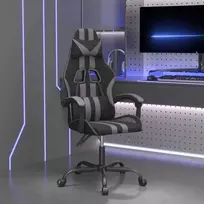 Žaidimų kėdė, juodos ir pilkos spalvos, dirbtinė oda