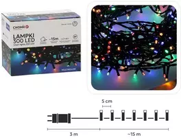 Kalėdinės LED girliandos, 300 LED, daugiaspalvės, 15 m