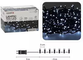 Kalėdinės LED girliandos, 100 LED, šaltai balta šviesa, 5 m