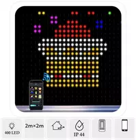 Išmani LED šviesų užuolaida „Smart Curtain“ 400 LED, multispalvė, 2×2 m