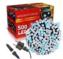 Happy People Lauko Kalėdinė girlianda 500 Led, 35 metrai Šaltai baltos spalvos Flash K-32
