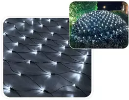 LED švieselių užuolaida–tinklas 320 LED, 3x2 m, šaltai balta