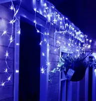 Happy People 200 LED 8 metrai lempučių lauko girlianda varvekliai su baltu laidu, šaltai baltos spalvos flash KK-1