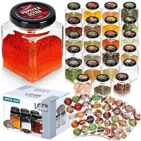 Prieskonių indeliai Vilde 100 ml, 24 vnt. su 90 lipdukų