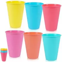 Excellent Houseware Plastikiniai puodeliai 400 ml 6 vnt. įvairių spalvų