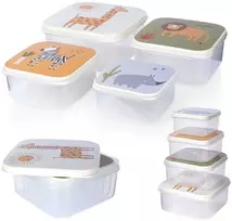 Excellent Houseware Home Styling Collection Maisto laikymo dėžutės vaikui 4 vnt. - įvairių dydžių, su gyvūnų motyvais