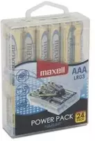 MAXELL šarminės baterijos LR03, VERTĖS DĖŽUTĖ 24 vnt.