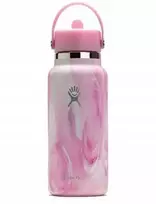 Hydro Flask 32 oz plataus, lanksčio šiaudelio dangtelio (946 ml) termo butelis – želė rožinės spalvos