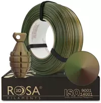 3D plastikas PET-G Magic Army (Žalias-rusvai gelsvas-Bronze) 1kg refill Rosa3D