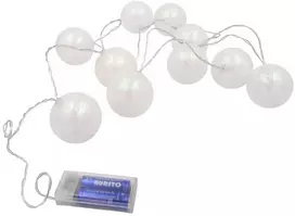 LED girlianda „Baltos burbuliukų lemputės“ (10 vnt.)