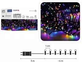 LED girlianda 400 LED, 4 m, multikolor