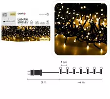 LED girlianda 400 LED, 4 m, šiltai balta