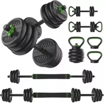 None Svarmenų rinkinys TUNTURI Vinyl Barbell & Dumbbell set (20 / 28 kg) (Svoris: 20 kg)