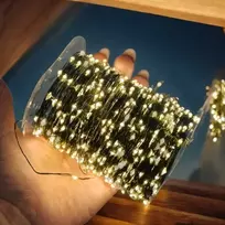 Eu Sandelis Užuolaidų tipo lauko LED lempučių girlianda aplinkos dekoravimui, 1000 LED 100m, šiltai balta LAMP35CB