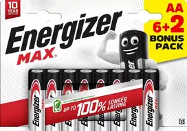 Energizer battery Max Alkaline AA CHP8 6+2