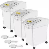 Vevor Ingredientų konteineris su ratukais, 20 L, 3 vnt.