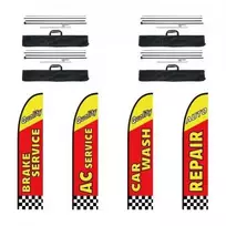 Vevor automobilių remonto reklaminis vėliavų rinkinys