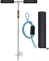 Vevor Smėlio inkaras plaukimui – 90 cm nerūdijančio plieno spiralė, su nuimamu rankenos kotu ir elastinga fiksavimo guma (skirta iki 7kg / 2 200 kg apkrovai)