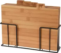 Pjaustymo lentelė Excellent Houseware medinė, 4 vnt. su stovu