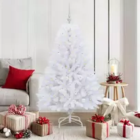 Dirbtinė Sulankstoma Kalėdų Eglutė Balta 150 cm PVC ir Plienas