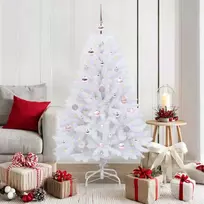 Dirbtinė Sulankstoma Kalėdų Eglutė Balta 150 cm PVC ir Plienas