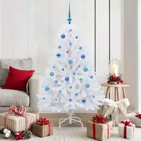 Dirbtinė Sulankstoma Kalėdų Eglutė Balta 150 cm PVC ir Plienas