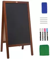 Medinė A formos kreidinė lenta, dvipusė kreidinė lenta namams, restoranui, vestuvėms, 60 x 90 cm nešiojama kreidinė lenta