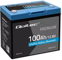 Qoltec Akumuliatorius LiFePO4 Litowo-Żelazowo-Fosforanowy | 12.8V | 100Ah | 1280Wh | Bluetooth | BMS