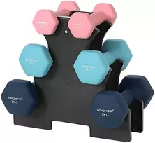 Songmics Hantelių rinkinys, 38.5x35.5x14.5 cm, juoda