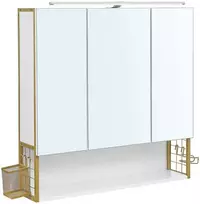 Songmics Vonios veidrodinė spintelė, 70x16x70 cm, auksinė