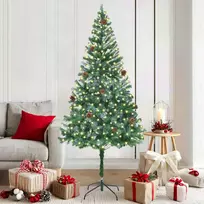 Dirbtinė Kalėdų eglutė su 300 LED Žalia 180 cm PVC ir plienas