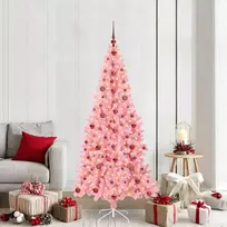Kalėdų eglutė su 300 LED s stovu Rožinė 210 cm PVC
