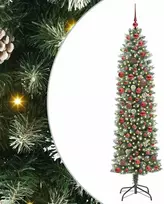 Dirbtinis lieknas Kalėdų medis su 300 LED Žalia ir balta 180 cm