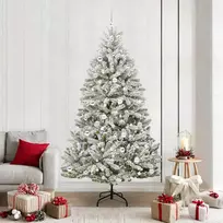 Dirbtinė Kalėdų eglutė Žalia ir balta 210 cm PVC ir metalas