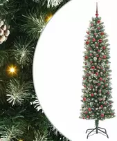 Dirbtinis lieknas Kalėdų medis su 300 LED Žalia ir balta 210 cm